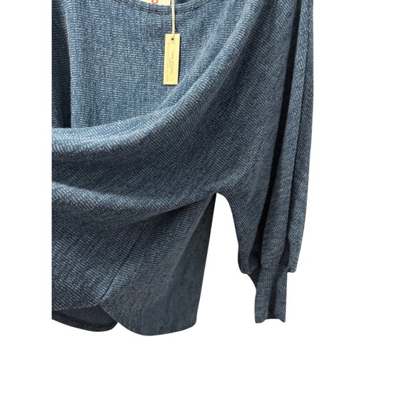 Max Studio Blue Textured Oversized Knit Sweater Top Sz 1X Top. NWT - Picture 4 of 12